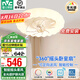 雷士（NVC）全光譜風(fēng)扇燈吊扇燈 護眼級 兒童房LED智能調(diào)光臥室餐廳搖頭吹風(fēng) 【全光譜/智能搖頭】62瓦花云