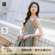 播格子連衣裙女商場同款2024春夏新款氣質(zhì)優(yōu)雅吊帶長裙BDR1LD0054 K41玄黑格 黑格 M