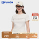 FILA FUSION斐樂潮牌女裝針織短袖衫2025夏季新款時(shí)尚修身短袖T恤 云白色-WT M 165/84A/M