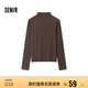 森馬（Semir）長袖T恤女半高領(lǐng)吸濕發(fā)熱抗菌2024冬緊身抓絨打底衫109724101001