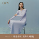 【可機洗黃金羊毛】OVV2022秋冬新款女裝經(jīng)典羅紋長袖針織羊毛開衫 紫灰B8 M