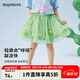 MQDMINI童裝兒童裙子女童半身裙公主蓬蓬裙寶寶衣服 毛球紗紗裙藍色 130