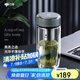 萬象（WANXIANG）雙層玻璃杯弧形款帶濾網(wǎng)商務(wù)水杯V269相思灰加厚耐熱泡茶杯