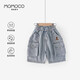 瑪米瑪卡（MOMOCO）男童褲子牛仔五分褲夏季新款時(shí)尚工裝中褲 藍色  140 
