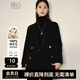 晚白【專享】時(shí)尚簡約休閑雙面呢厚外套羊毛短款大衣女 黑色 M