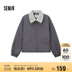 森馬（Semir）外套女oversize插肩袖仿羊羔毛毛領(lǐng)冬季2024夾棉夾克109724108016