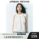 UR2025秋季新款女裝時尚超寬松蝴蝶結(jié)無袖罩衫襯衫UYY250029 本白 M (M-L)