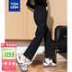 唐獅（TonLion）2024女百搭基礎(chǔ)牛仔九分煙管褲牛仔褲 黑色 25 