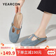 意爾康女鞋復(fù)古博肯半拖鞋時(shí)尚學(xué)院風(fēng)葫蘆頭樂福涼鞋 31080W 藍(lán)色37