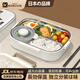 KOKUUN日本品牌316L不銹鋼保溫飯盒上班族學(xué)生專用可微波爐加熱分格帶飯 冰川白五格1.5L 【送餐具+湯碗+保溫袋】