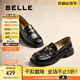 百麗（Belle）海鷗米色樂福鞋女2025春新商場同款通勤百搭鞋D7D1DAA5 黑色 38 (240mm)