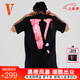 VLONESakura大V字Logo櫻花印花短袖T恤男女同款半袖新款純棉休閑夏裝 VLTE22004黑粉 L
