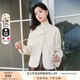 香影（xiangying）新中式國(guó)風(fēng)純羊毛短外套女2025秋季新款盤扣小個(gè)子雙面呢大衣 米色V641675 S