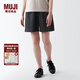 無印良品（MUJI）女式 水洗 平紋 短褲女夏 褲子 休閑短褲 多巴胺純棉全棉BEC27A3S 黑色 M 160/66A