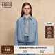 Teenie Weenie小熊牛仔外套女2025年春季新款刺繡簡約休閑短款夾克外套女 中藍(lán)色 L