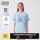 Teenie Weenie【涼感】小熊女裝短袖圓領T恤2025夏季新款簡約抽褶上衣 淺藍色 L