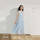 茵曼（INMAN）純色寬松抽繩連衣裙2025夏季女裝新品簡(jiǎn)約無(wú)袖中長(zhǎng)款背心裙 天空藍(lán) L