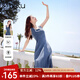 百圖betu女裝2025夏季新款連衣裙修身顯瘦有型棉感牛仔裙子女2504T87 牛仔色 L