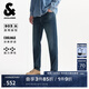 杰克·瓊斯（JACK&JONES）男裝秋季新款牛仔褲做舊貓須水洗日常百搭舒適直筒長褲225332031 A14深牛仔藍 31 175 W31/L30