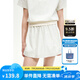 ELLE KIDS童裝 25夏季女童休閑運動風(fēng)全棉透氣條紋刺繡松緊腰半身裙褲 米藍(lán)條 160 （S）