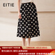 愛特愛（EITIE）時(shí)尚優(yōu)雅高腰顯瘦a字波點(diǎn)印花裙百搭半身裙2025夏季新款B2506606 黑20 M (160)