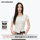 ANN ANDELMAN官方直營不對稱短袖修身小開衫短袖修身毛針織外套女 白色 XS
