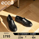 愛步（ECCO）25年夏季新款牛皮商務英倫風樂福皮鞋男 都市首爾522324 黑色42