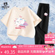 小豬班納女童套裝夏季2025款小女孩純棉洋氣圓領(lǐng)短袖兒童夏裝防蚊褲兩件套