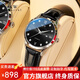 I&W CARNIVAL HWGUOJI瑞士品牌IW手表女機械表女式手表女士手表時尚超薄女表情人節(jié)禮物 銀黑皮帶|進口機芯|定制刻字