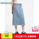 熱風(fēng)（Hotwind）牛仔半身裙2025年夏季新款女士毛邊A版牛仔半裙淺色高腰短裙 28淺蘭 L