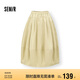 森馬（Semir）半身裙女純色肌理A字裙時(shí)尚簡約2025秋季松緊腰長裙10A525120001