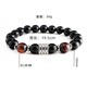 塔帕英 黑曜石手鏈男紅虎眼轉(zhuǎn)運珠手串潮流復(fù)古時尚送男友手鐲 黑曜石手鏈