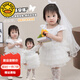 G.DUCKKIDS小黃鴨周歲禮服女寶寶連衣裙抓周嬰兒裙子兒童公主裙女孩生日禮物 半袖蛋糕裙 80 尺碼6-12月【75-85cm】