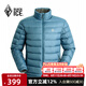 黑冰戶外登山徒步男款600蓬鵝絨防風(fēng)防潑透濕抑菌抗靜電保暖羽絨服 FDE8101(無帽款)-洞庭藍(lán) M