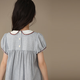 哈齒（hacikis）哈齒童裝兒童短袖百褶裙娃娃領(lǐng)高級感女童學(xué)院風(fēng)連衣裙演出禮服夏 淺藍條紋現貨 170