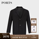 PORTS寶姿男裝早秋商務(wù)休閑純色常規(guī)外套夾克MN9J042JWH010 BLACK-GREY M