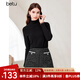 百圖betu女裝冬季新款短褲小香風(fēng)高腰精致格紋短褲女2312T21 黑色 M