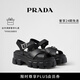 PRADA/普拉達(dá)【七夕禮物】女士三角金屬徽標(biāo)飾厚底涼鞋 黑色 36