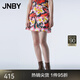 江南布衣（JNBY）春秋季女裝半身裙A字收腰涂鴉撞色印花女5O2D10170 949/紅黑系組合 L