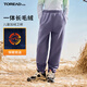 探路者（TOREAD）旗艦 兒童褲子男女中大童秋冬季款加絨運動(dòng)褲長(cháng)褲衛褲 暮山紫 150