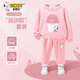 史努比女童春秋季休閑圓領(lǐng)衛衣褲子兒童套裝2025女孩秋裝兩件套 F笑帽努比粉+F笑帽努比K粉 120