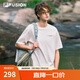FILA FUSION斐樂(lè)潮牌男子針織短袖衫2025夏季新款時(shí)尚休閑寬松T恤 云白色-WT L 175/96A/L