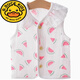 G.duck夏季嬰兒純棉紗布馬甲透氣吸汗男女寶寶兒童坎肩背心開(kāi)衫上衣薄款 白色西瓜 80 cm