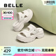 百麗（Belle）增高厚底拖鞋女2025夏季新款舒適可外穿休閑拖鞋D6K1DBT5 米白 38 (240mm)