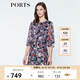 PORTS寶姿  春夏新品女裝優(yōu)雅印花系帶連衣裙A字裙LN8D134HPP027 黑色印花 M (6)