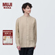 無印良品（MUJI）男式 麻 立領(lǐng)長袖襯衫 男士襯衣 漢麻 男裝 上衣  AC9AAA4S 原色 L (175/100A)