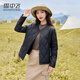 雪中飛（SNOWFLYING）雪中飛短款輕薄羽絨服女秋冬輕薄無(wú)領(lǐng)百搭保暖外套 黑色  L