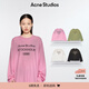 Acne Studios 男女同款 做舊1996印花寬松落肩長袖T恤上衣CL0197 糖果粉色 XXS