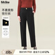 MsShe【直筒錐形褲】大碼女裝2025新款秋季胖mm顯瘦高腰哈倫褲子 黑色現貨 2XL