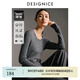 迪賽尼斯（DESIGNICE）2024年冬季新款通勤風(fēng)正肩修身羊毛打底衫圓領(lǐng)長袖毛衣女 灰色 XL